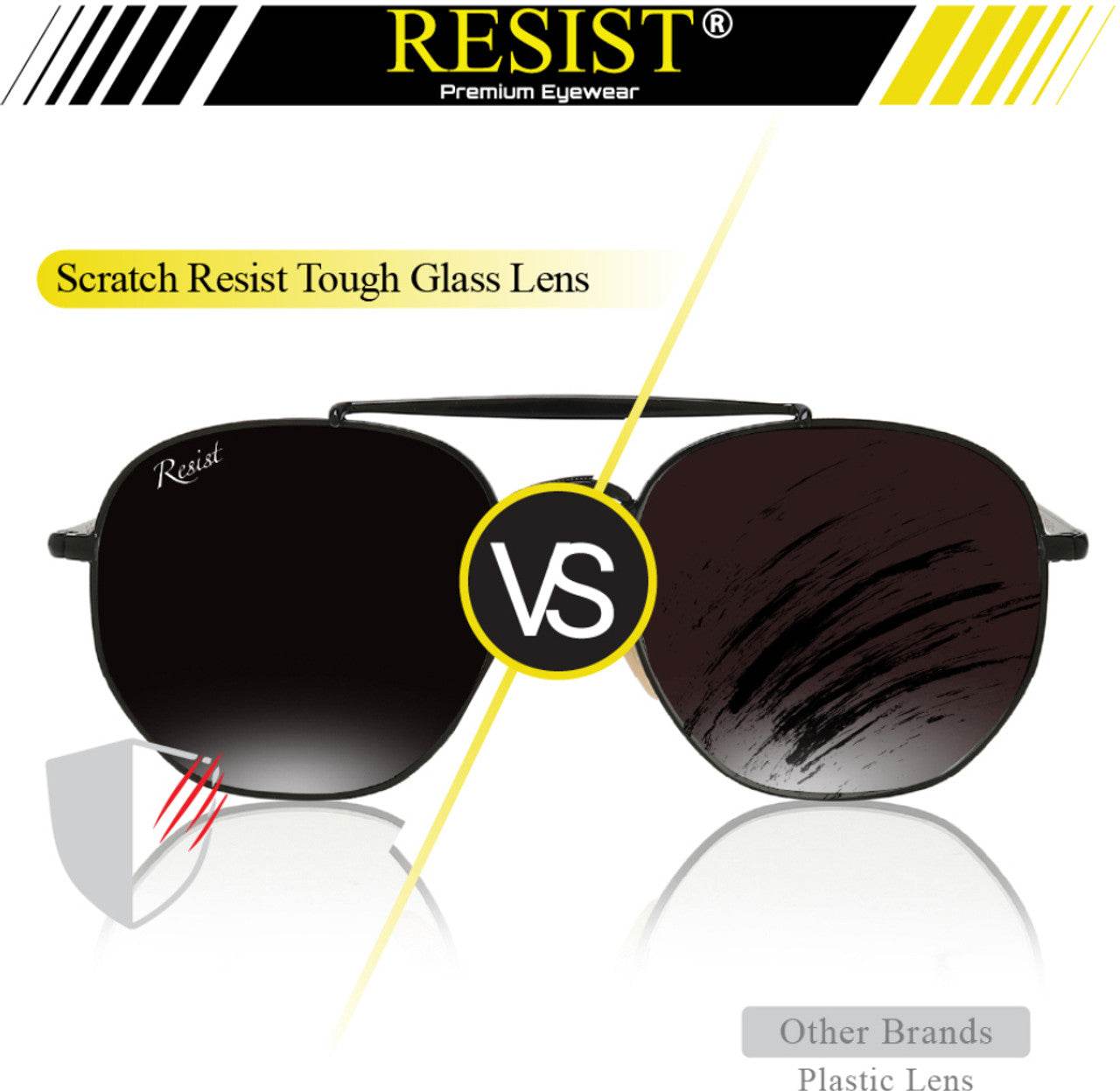 Classic Hexagonal Black Rectangular Sunglasses - Mens Attire