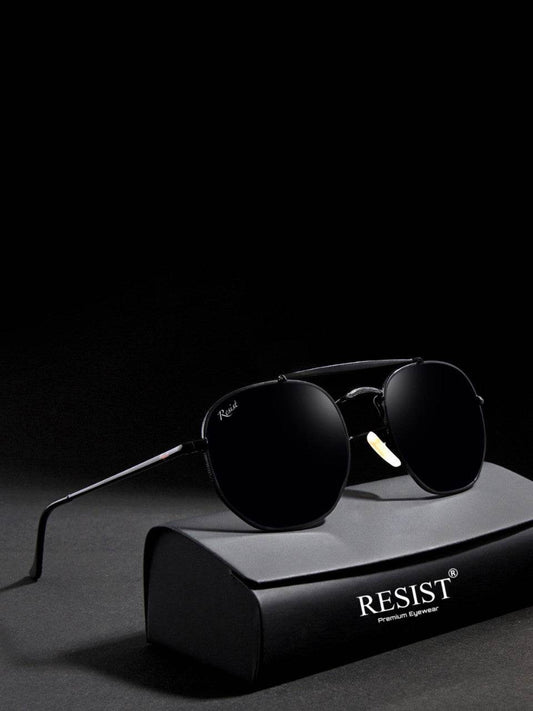 Classic Hexagonal Black Rectangular Sunglasses - Mens Attire