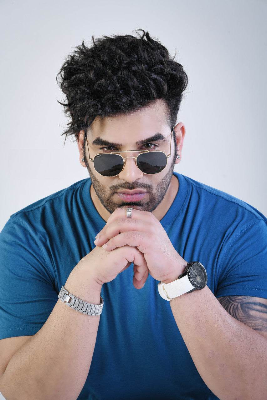 Classic Hexagonal Rectangular Sunglasses (56 mm, Silver Frame) - Mens Attire