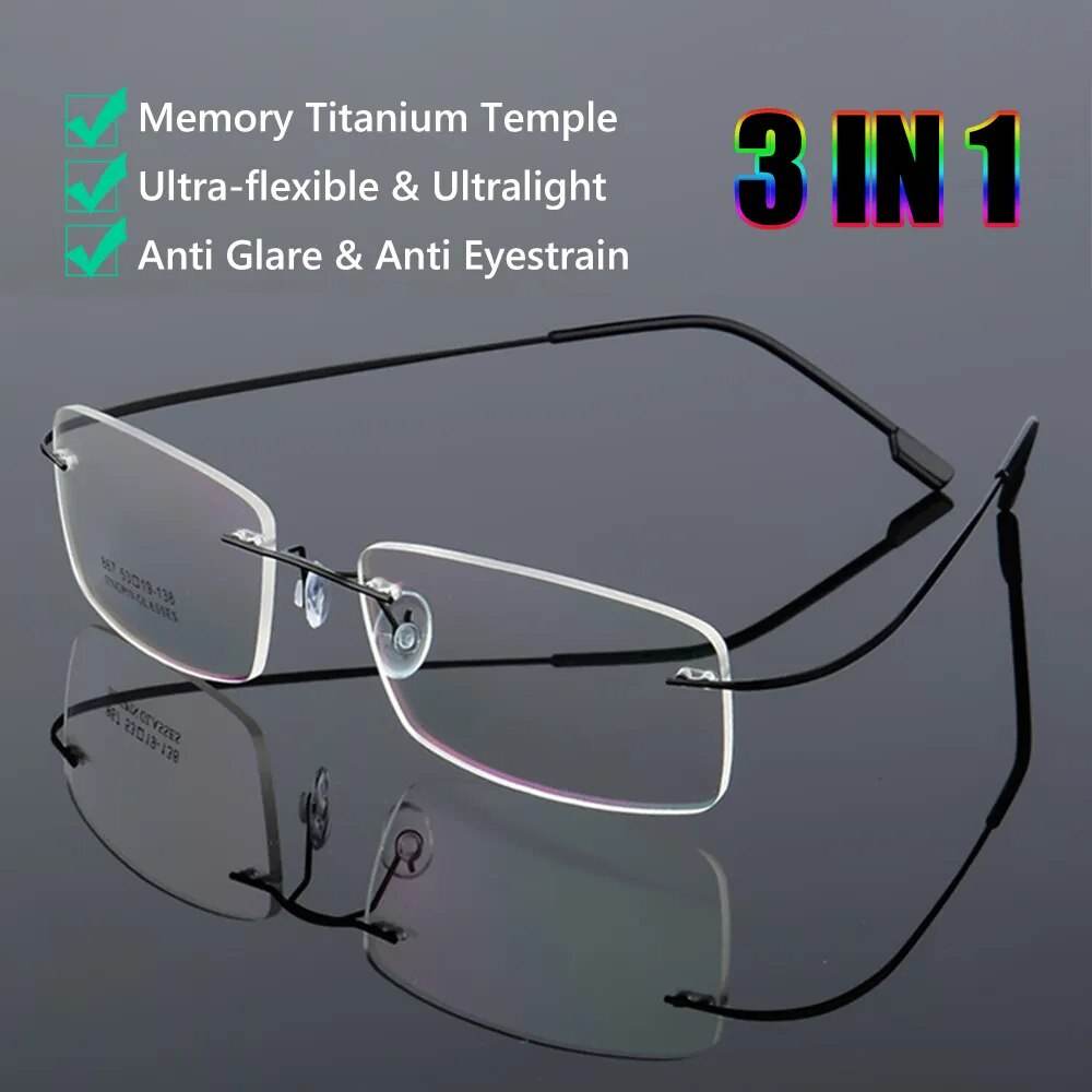 Mens Attire Memory Titanium Eyeglasses for Men Lightweight Frames - Mens Attire