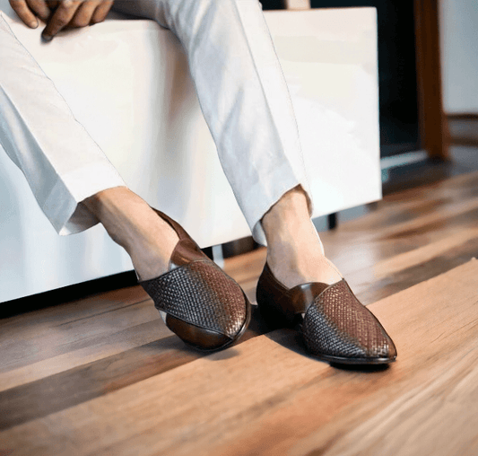 Mens Attire Mens Peshawari Chappal Shoes Brown Leather - Mens Attire