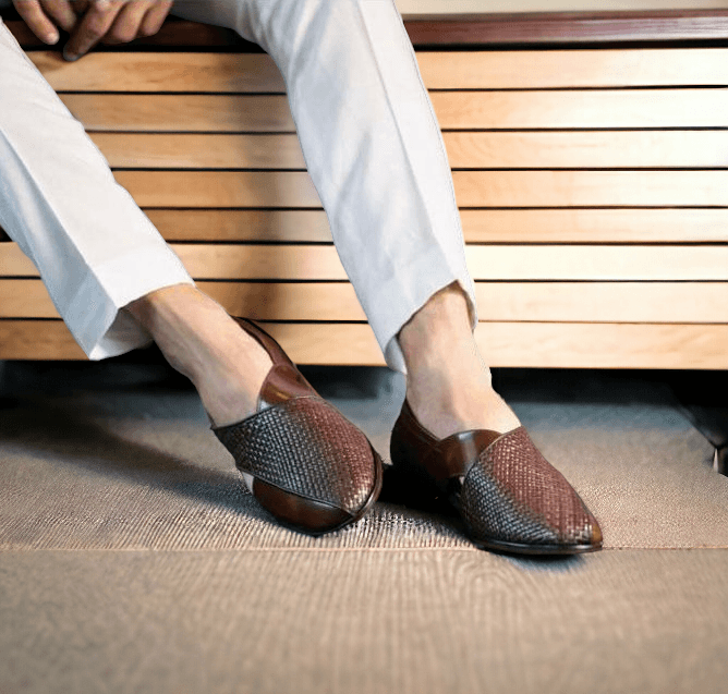 Mens Attire Mens Peshawari Chappal Shoes Brown Leather - Mens Attire