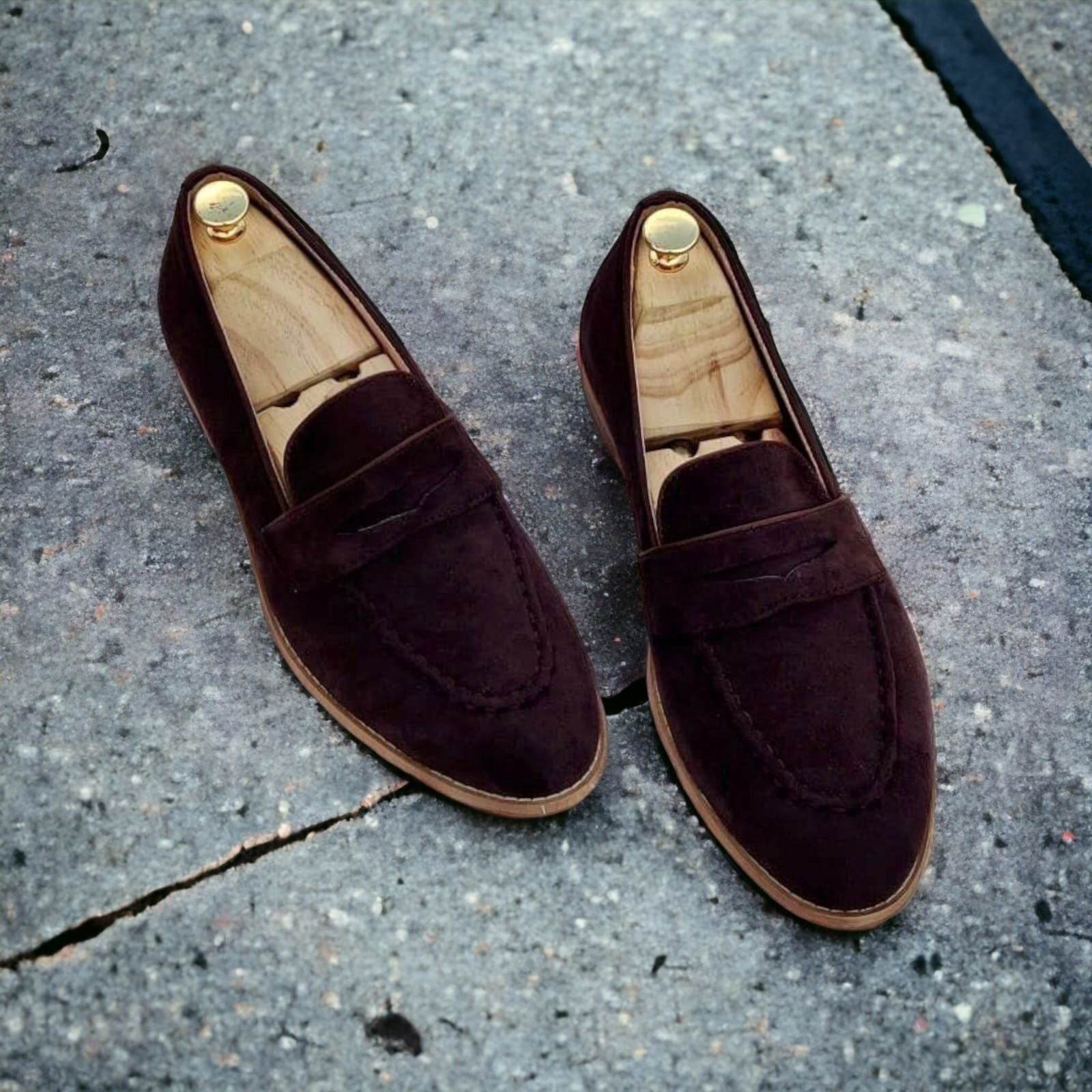 Mens Attire Men's Suede Loafers Comfortable Casual Shoes - Mens Attire