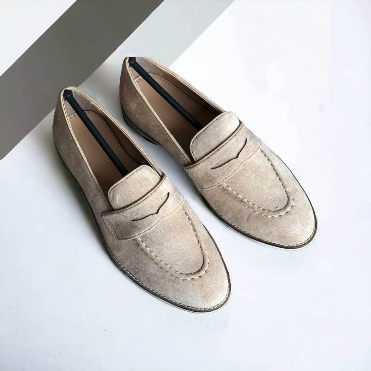 Mens Attire Men's Suede Loafers Comfortable Casual Shoes - Mens Attire