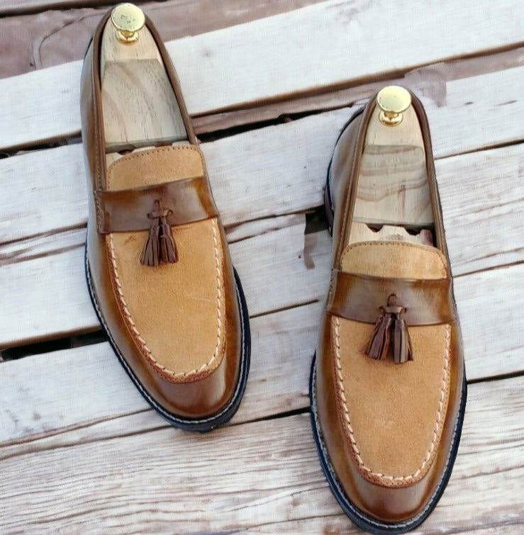 Mens Attire Men's Suede Tassel Loafers - Stylish & Comfortable - Mens Attire