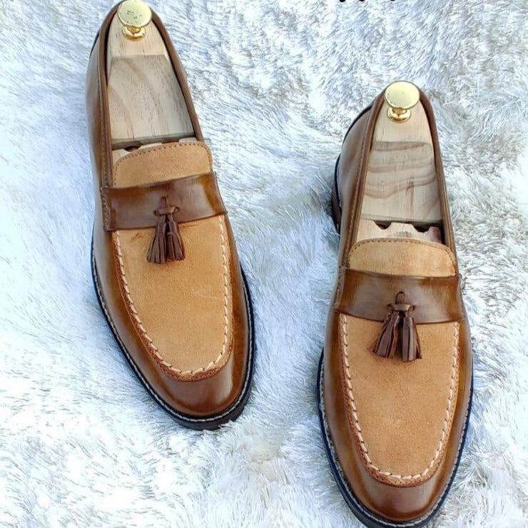 Mens Attire Men's Suede Tassel Loafers - Stylish & Comfortable - Mens Attire