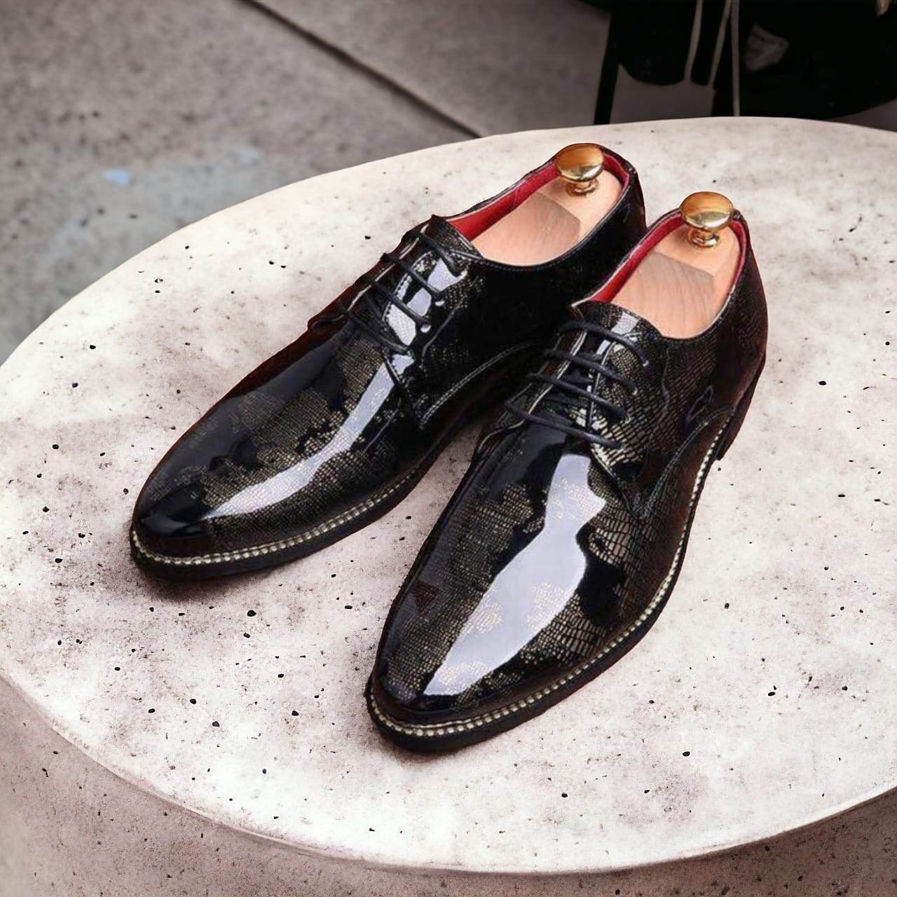 Mens Attire Men's World Map Lace Up Shoes - Stylish & Elegant - Mens Attire