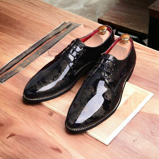Mens Attire Men's World Map Lace Up Shoes - Stylish & Elegant - Mens Attire