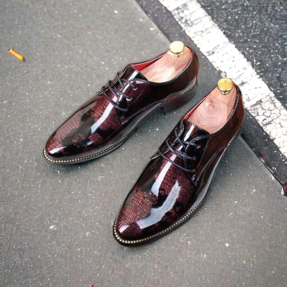 Mens Attire Men's World Map Lace Up Shoes - Stylish & Elegant - Mens Attire