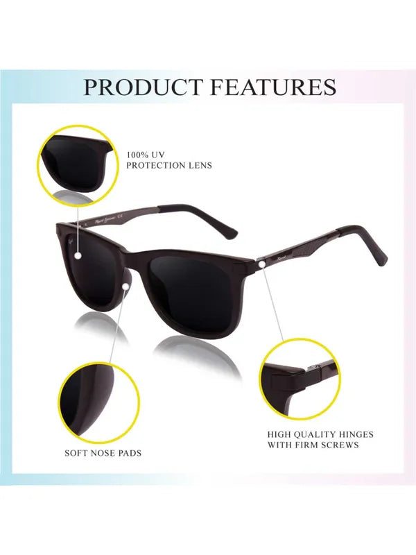 Mens Attire Black UV Protected Wayfarer Sunglasses