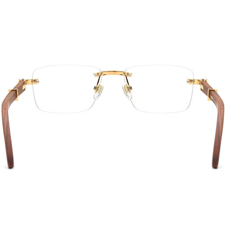 Mens Attire Redwood Rimless Eyeglasses with Wood Frame - Mens Attire