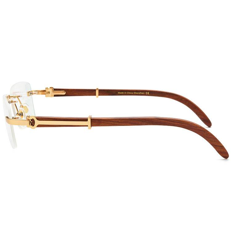 Mens Attire Redwood Rimless Eyeglasses with Wood Frame - Mens Attire