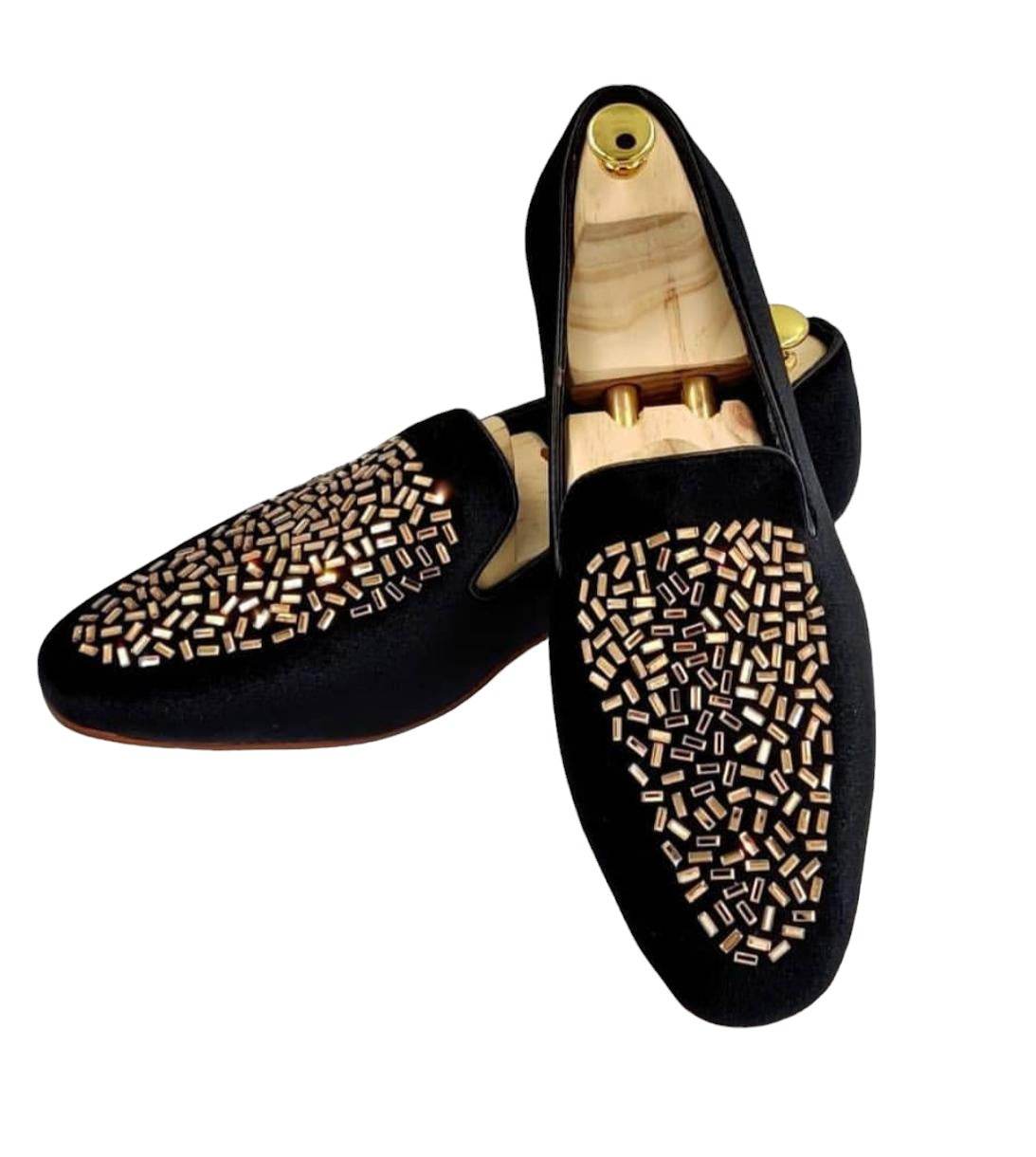 Mens Attire Rhinestone Moccasin Shoes for Men Loafers - Mens Attire