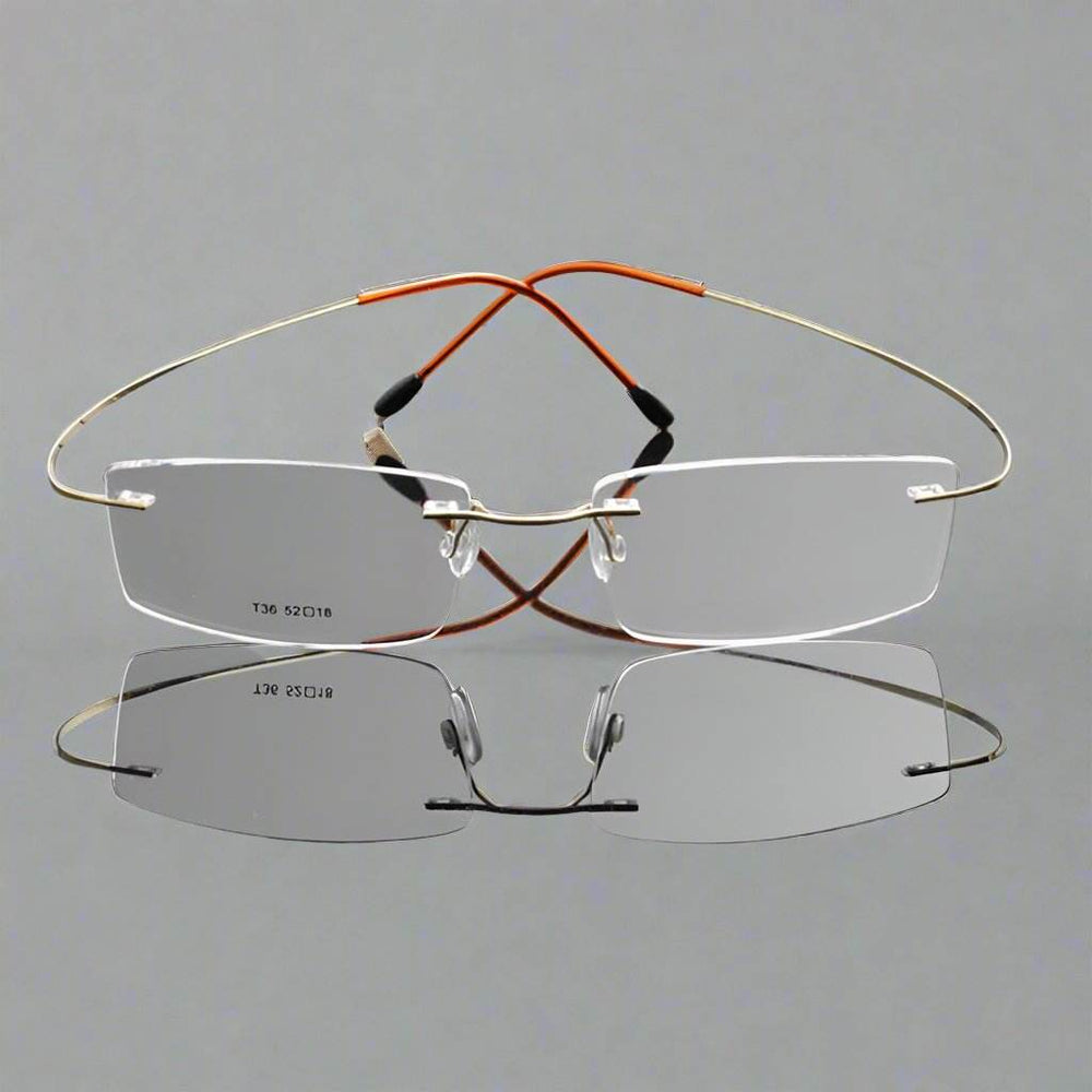 Mens Attire Rimless Glasses for Work - Lightweight Eyewear - Mens Attire