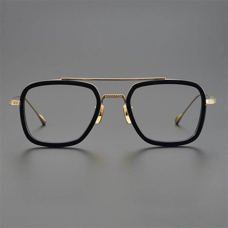 Tony Stark Inspired Square Eyeglasses - Mens Attire