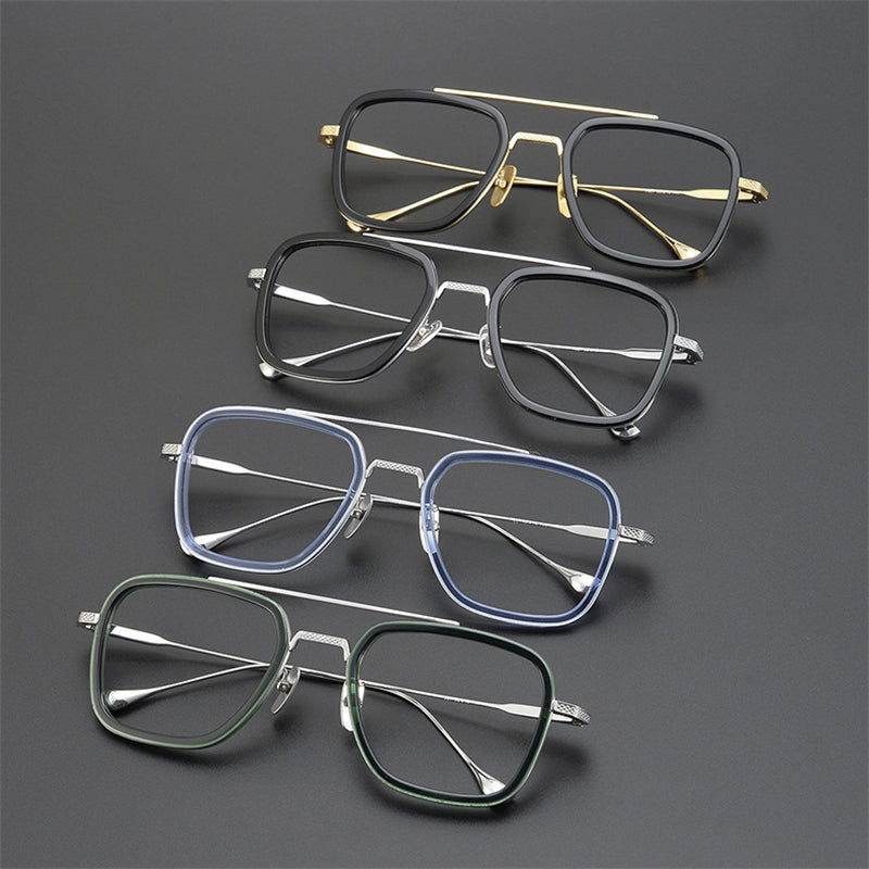 Tony Stark Inspired Square Eyeglasses - Mens Attire