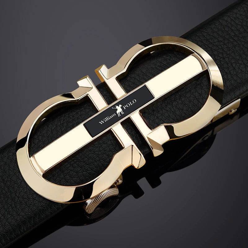 Mens Attire Designer Automatic Buckle Leather Belt - Mens Attire