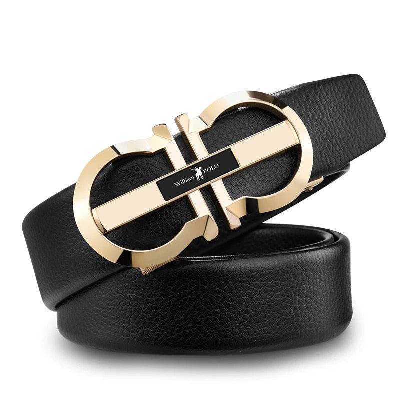 Mens Attire Designer Automatic Buckle Leather Belt - Mens Attire