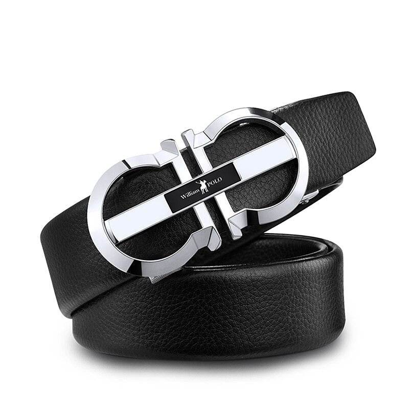 Mens Attire Designer Automatic Buckle Leather Belt - Mens Attire