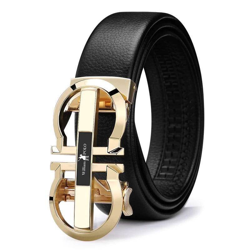 Mens Attire Designer Automatic Buckle Leather Belt - Mens Attire